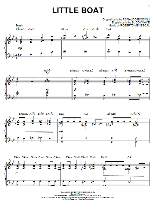 Buddy Kaye Little Boat [Jazz version] (arr. Brent Edstrom) Sheet Music Notes & Chords for Piano - Download or Print PDF