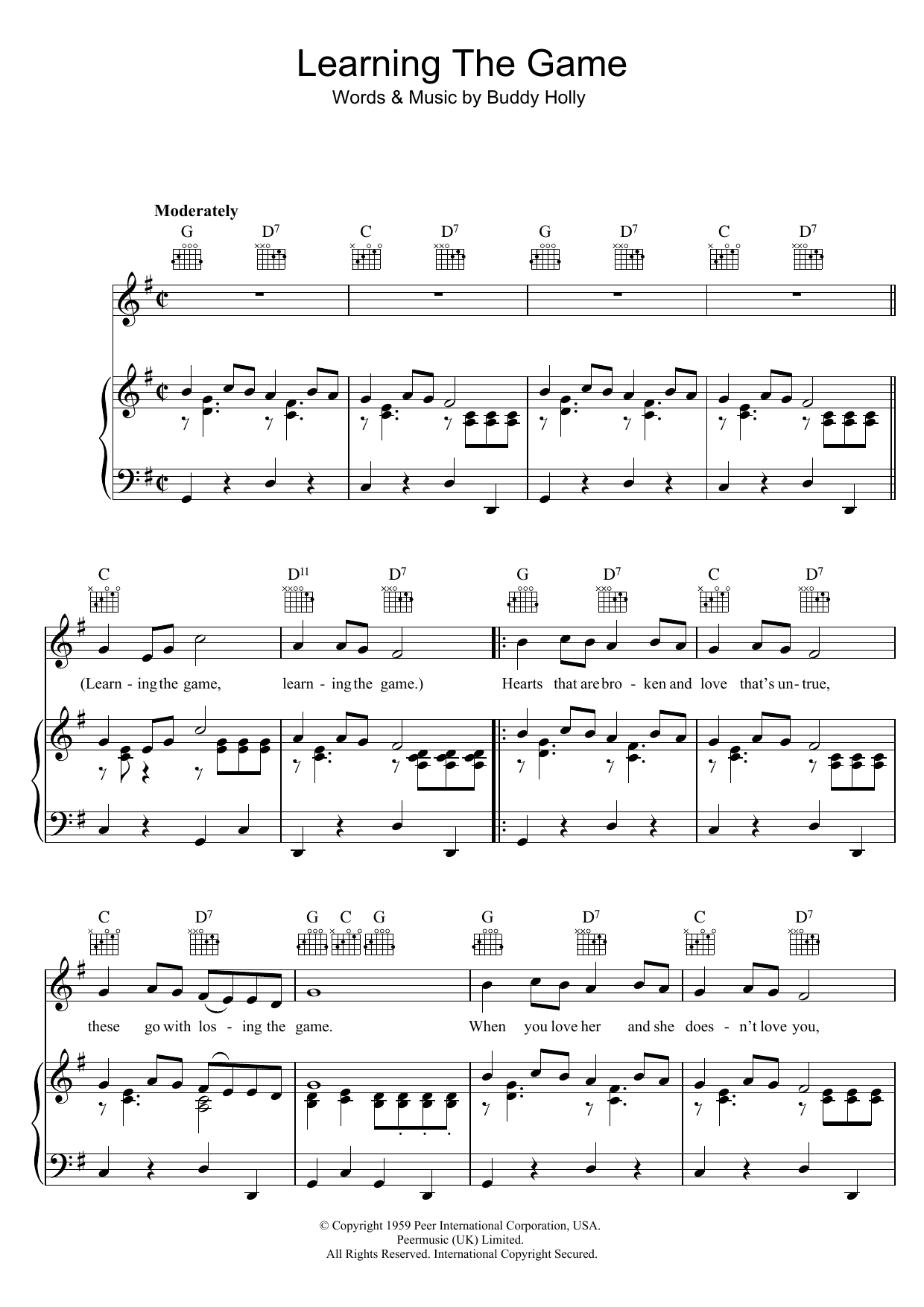 Learning The Game sheet music