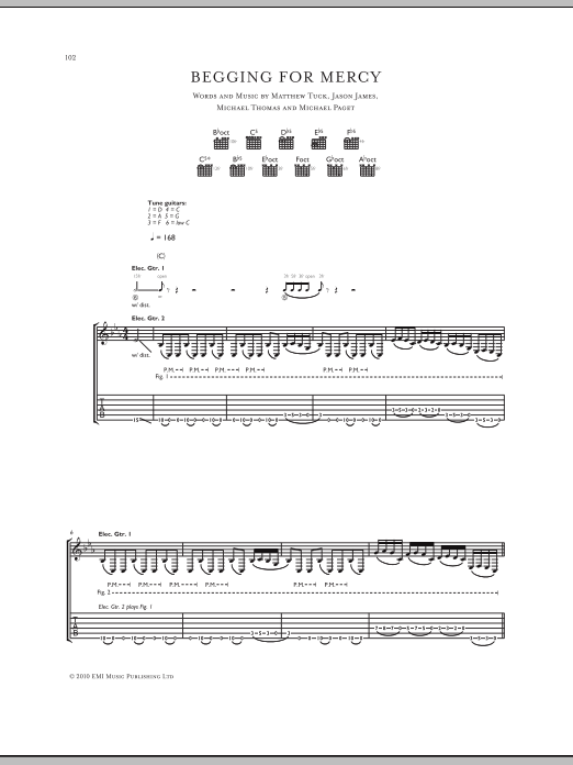 Bullet For My Valentine Begging For Mercy Sheet Music Notes & Chords for Guitar Tab - Download or Print PDF Bullet For My Valentine Begging For Mercy Sheet Music Notes & Chords for Guitar Tab - Download or Print PDF