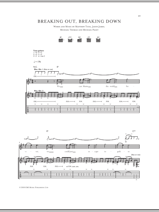 Bullet For My Valentine Breaking Out, Breaking Down Sheet Music Notes & Chords for Guitar Tab - Download or Print PDF