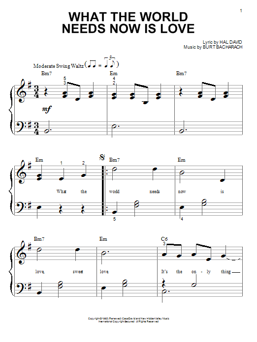 Burt Bacharach What The World Needs Now Is Love Sheet Music Download Pdf Score Burt Bacharach What The World Needs Now Is Love Sheet Music Download Pdf Score