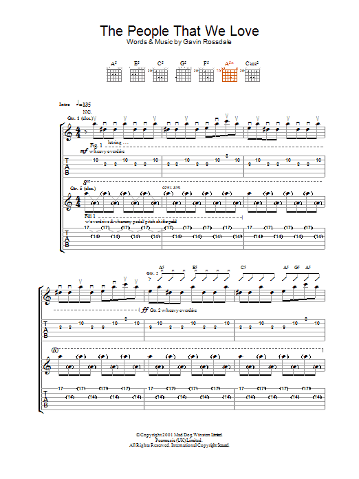 Bush The People That We Love Sheet Music Notes & Chords for Guitar Tab - Download or Print PDF