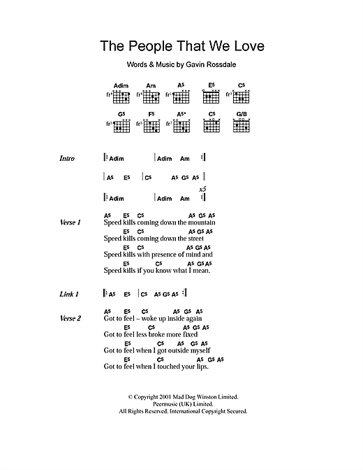 Preview Bush The People That We Love Rock sheet music, notes and chords for Guitar Tab, SKU: 23825 sheet music, piano notes, chords, guitar tabs, score, transpose, transcribe, how to play, guide, download, learn, tutorial, progression, song, artist, awards, billboard, mtv, vh1, tour, single, album, release