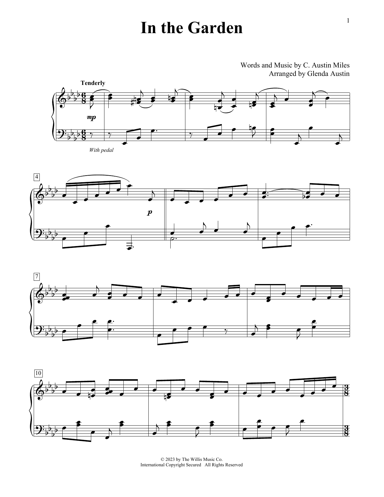 C. Austin Miles In The Garden (arr. Glenda Austin) Sheet Music Notes & Chords for Educational Piano - Download or Print PDF