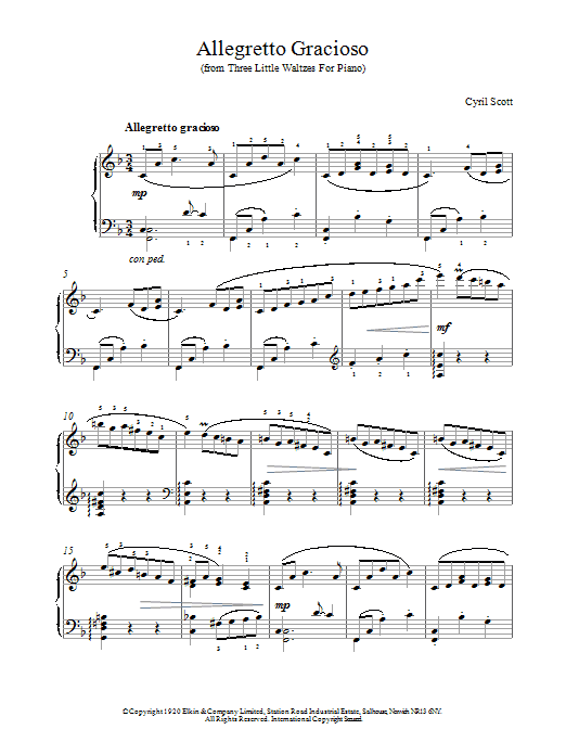 C Scott Allegretto Gracioso Sheet Music Notes & Chords for Piano - Download or Print PDF