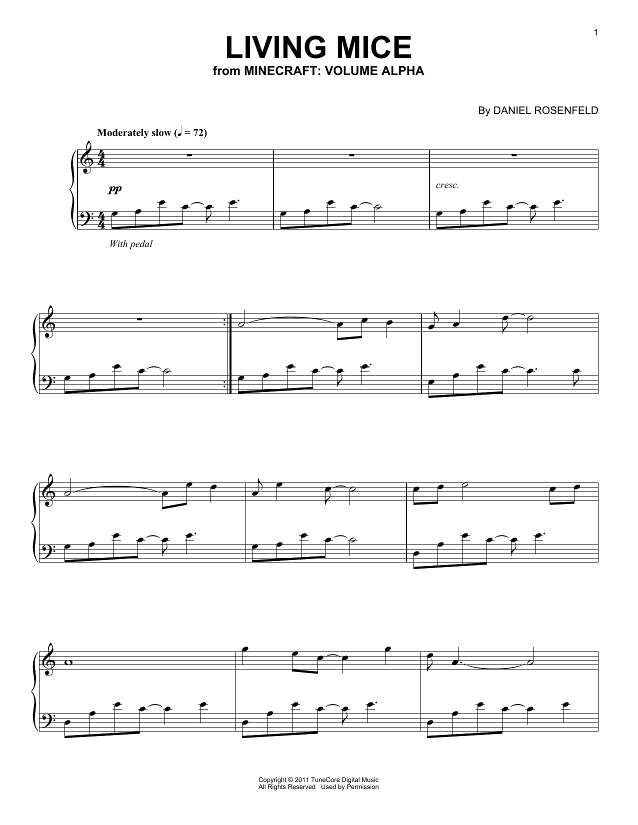 C418 Living Mice (from Minecraft) Sheet Music Notes & Chords for Trombone Solo - Download or Print PDF