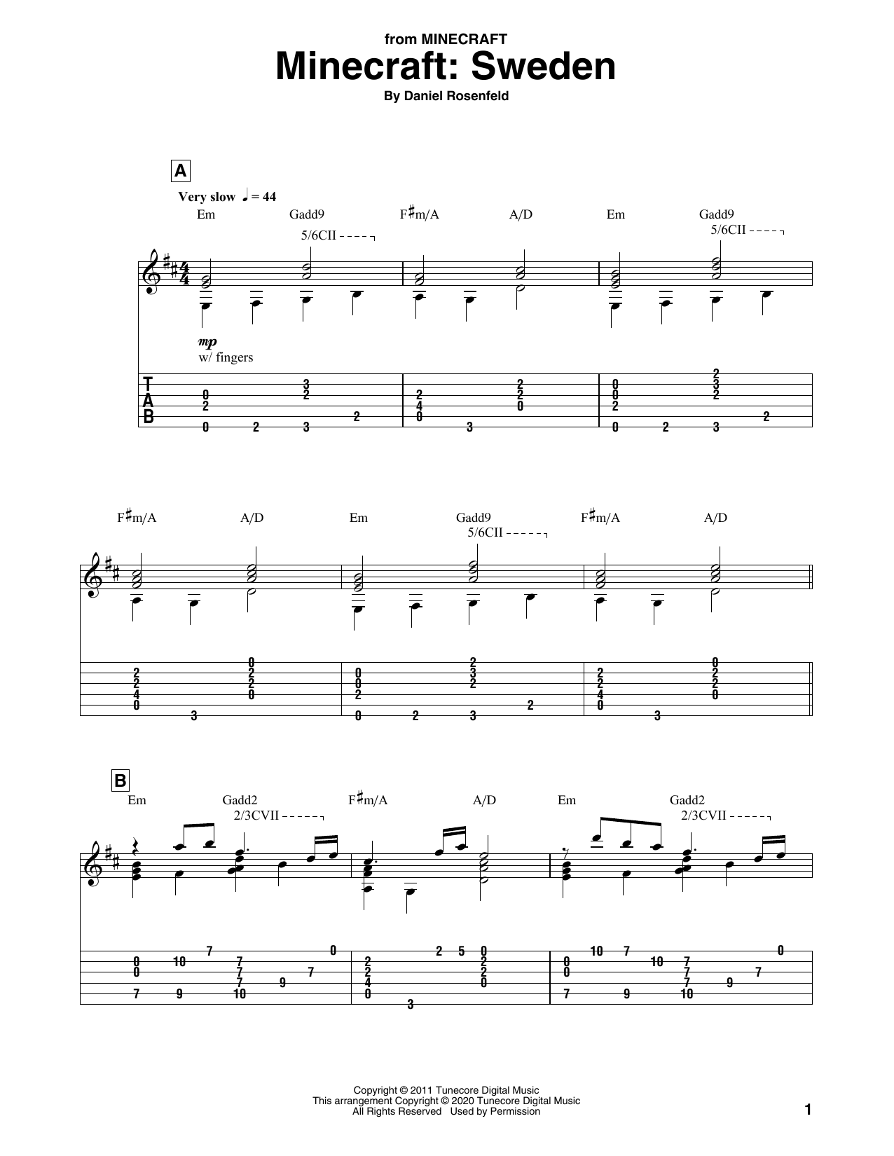C418 Sweden (from Minecraft) Sheet Music Notes & Chords for Trombone Solo - Download or Print PDF