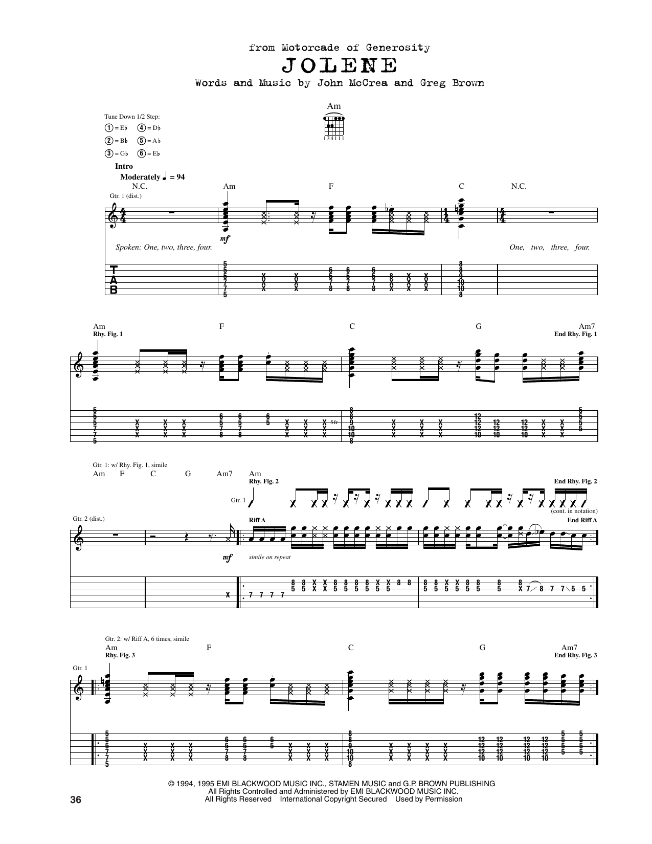 Cake Jolene Sheet Music Notes & Chords for Guitar Tab - Download or Print PDF