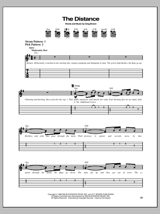 Cake The Distance Sheet Music Notes & Chords for Guitar Tab - Download or Print PDF