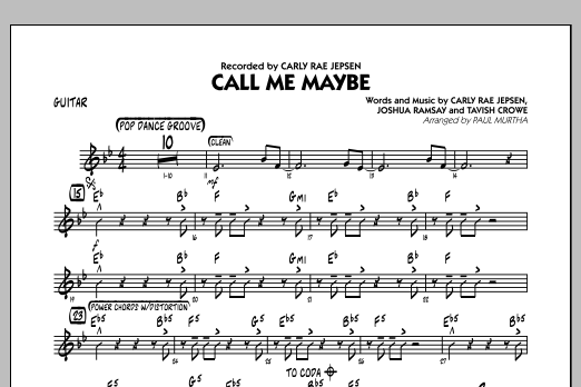 Paul Murtha Call Me Maybe Guitar Sheet Music Download Pdf
