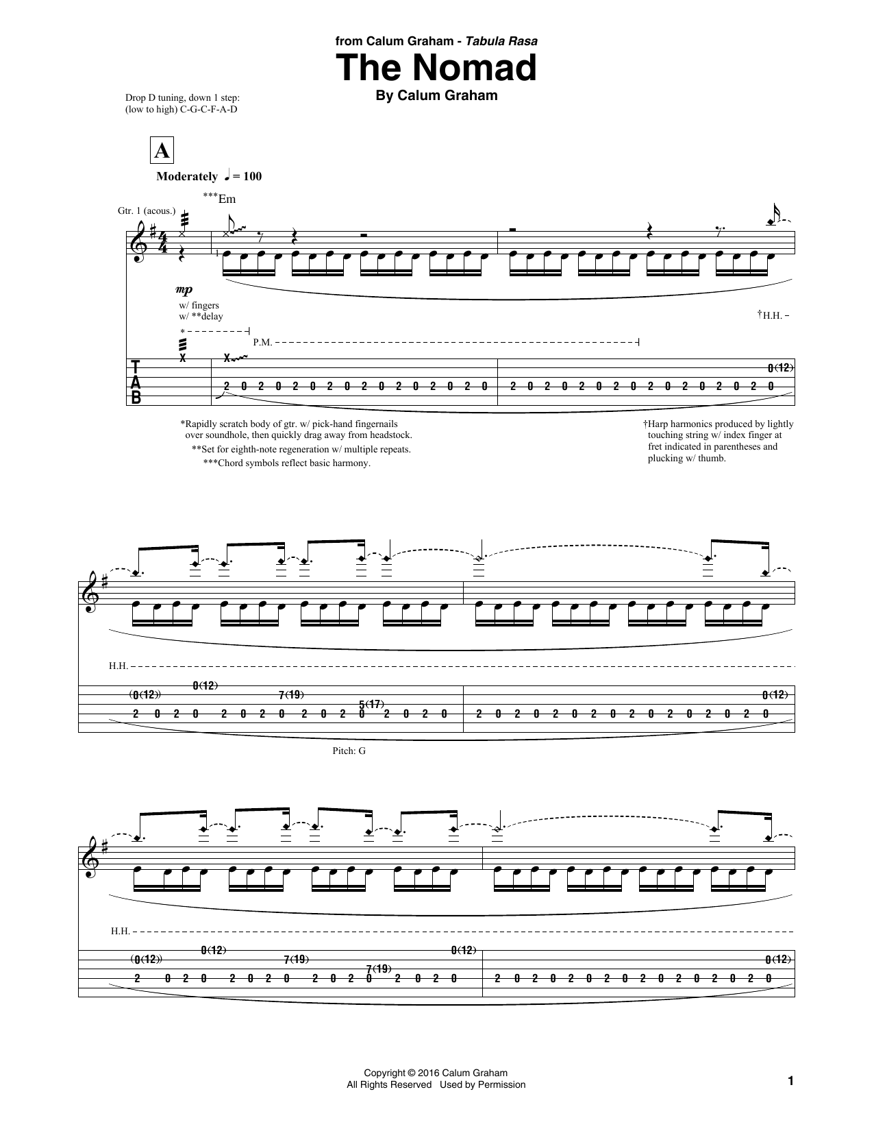 Calum Graham The Nomad Sheet Music Notes & Chords for Solo Guitar Tab - Download or Print PDF