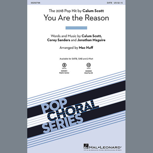 Calum Scott, You Are The Reason (arr. Mac Huff), 2-Part Choir