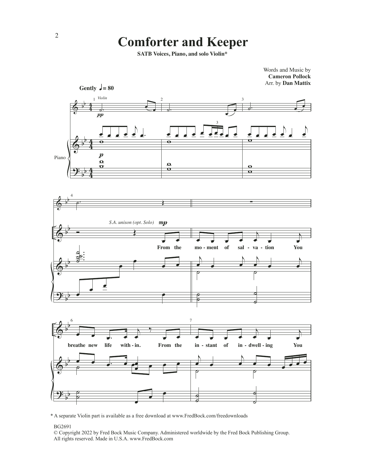 Cameron Pollock Comforter And Keeper (arr. Dan Mattix) Sheet Music Notes & Chords for SATB Choir - Download or Print PDF