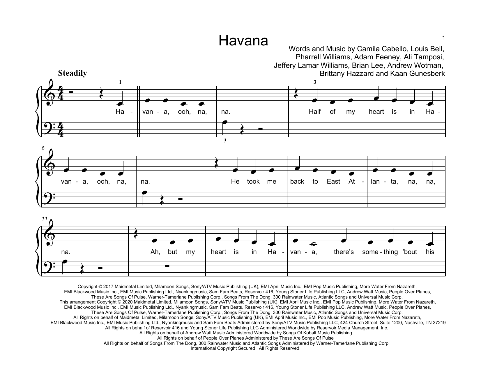 Camila Cabello "Havana (feat. Young Thug)" Sheet Music Download PDF Score 431575
