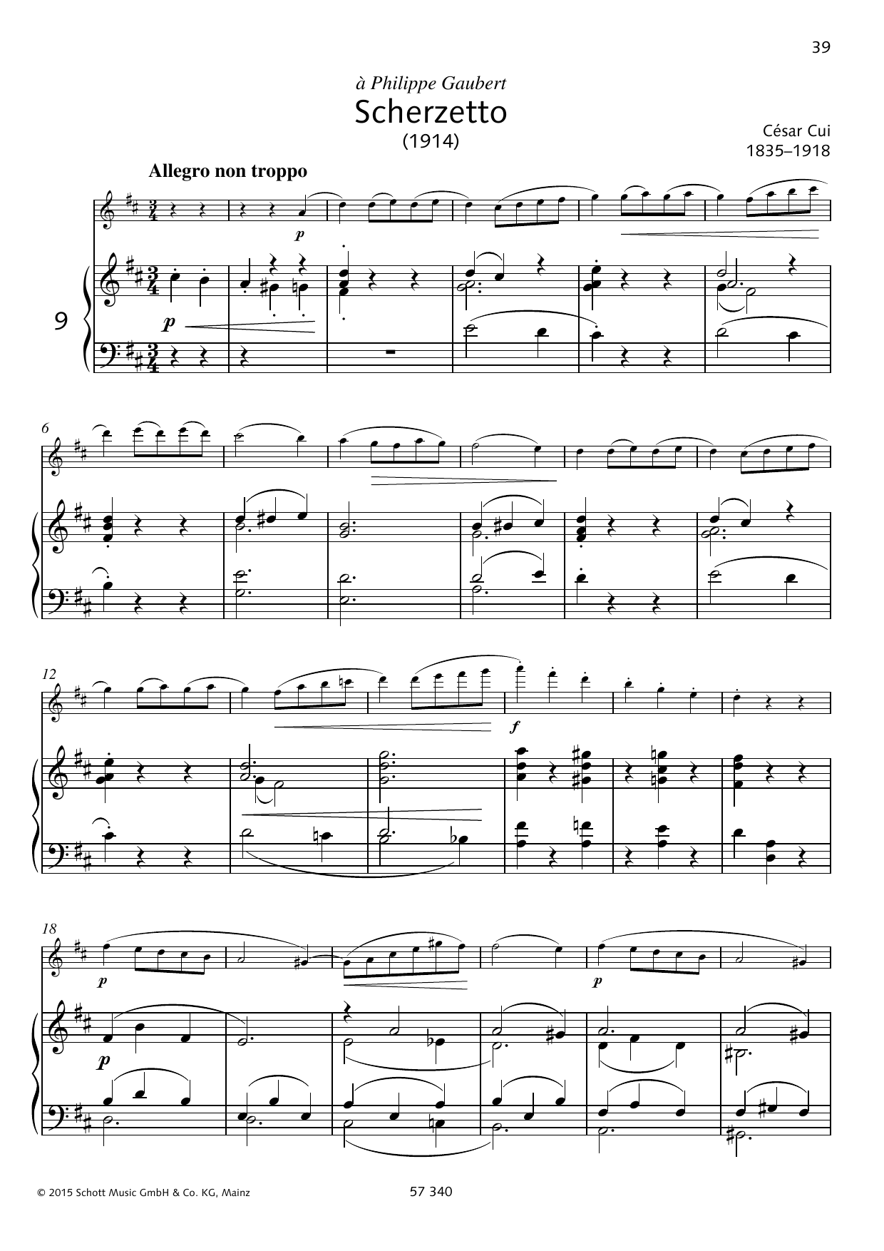 Camille Fontaine Scherzetto Sheet Music Notes & Chords for Woodwind Solo - Download or Print PDF