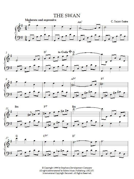 The Swan sheet music