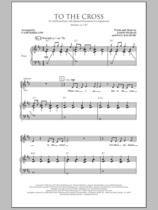 Camp Kirkland To The Cross Sheet Music Notes & Chords for SATB - Download or Print PDF