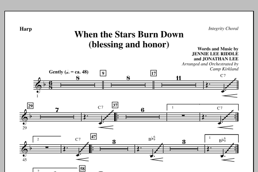 Camp Kirkland When The Stars Burn Down (Blessing And Honor) - Harp Sheet Music Notes & Chords for Choir Instrumental Pak - Download or Print PDF