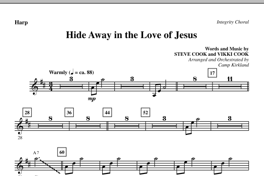 Preview Camp Kirkland Hide Away In The Love Of Jesus - Harp Contemporary sheet music, notes and chords for Choir Instrumental Pak, SKU: 295735 Hide Away In The Love Of Jesus - Harp sheet music