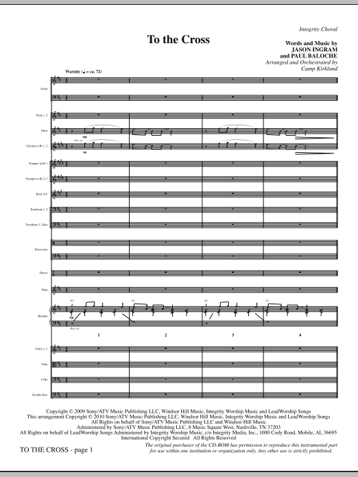 Preview Camp Kirkland To The Cross - Full Score Contemporary sheet music, notes and chords for Choir Instrumental Pak, SKU: 296236 To The Cross - Full Score sheet music