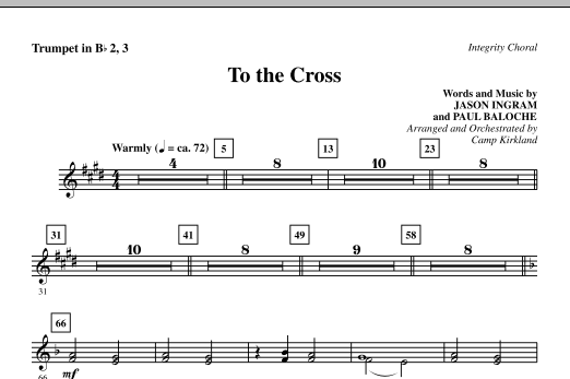 Preview Camp Kirkland To The Cross - Trumpet 2 & 3 Contemporary sheet music, notes and chords for Choir Instrumental Pak, SKU: 296250 To The Cross - Trumpet 2 & 3 sheet music