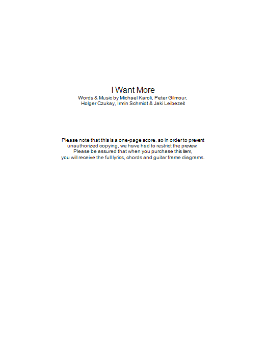 Can I Want More Sheet Music Notes & Chords for Lyrics & Chords - Download or Print PDF