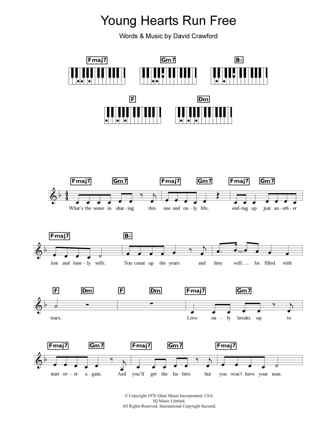 Candi Staton Young Hearts Run Free Sheet Music Notes & Chords for Keyboard - Download or Print PDF Candi Staton Young Hearts Run Free Sheet Music Notes & Chords for Keyboard - Download or Print PDF