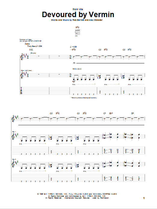 Cannibal Corpse Devoured By Vermin Sheet Music Notes & Chords for Guitar Tab - Download or Print PDF Cannibal Corpse Devoured By Vermin Sheet Music Notes & Chords for Guitar Tab - Download or Print PDF