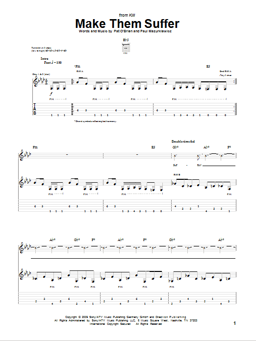 Cannibal Corpse Make Them Suffer Sheet Music Notes & Chords for Guitar Tab - Download or Print PDF