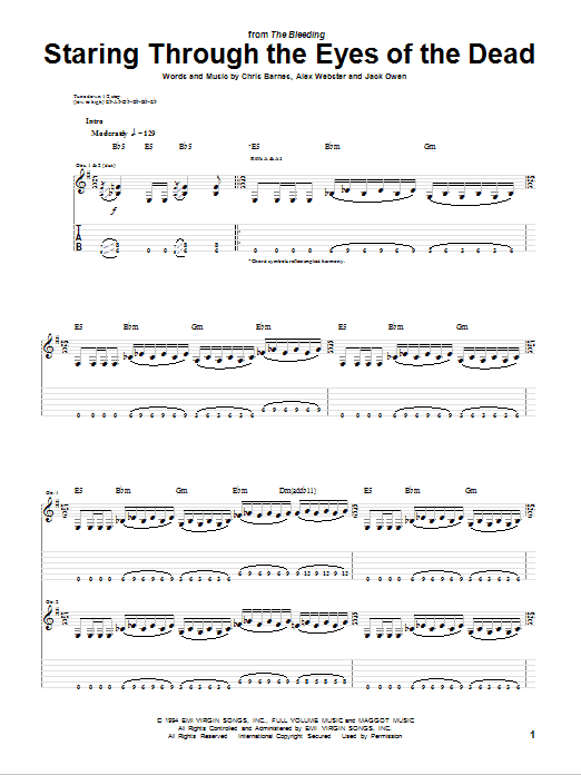 Cannibal Corpse Staring Through The Eyes Of The Dead Sheet Music Notes & Chords for Guitar Tab - Download or Print PDF