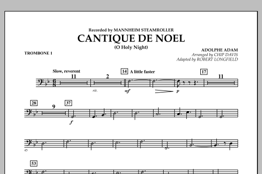 Robert Longfield Cantique De Noel O Holy Night Trombone 1 Sheet Music Download Pdf Score 320969