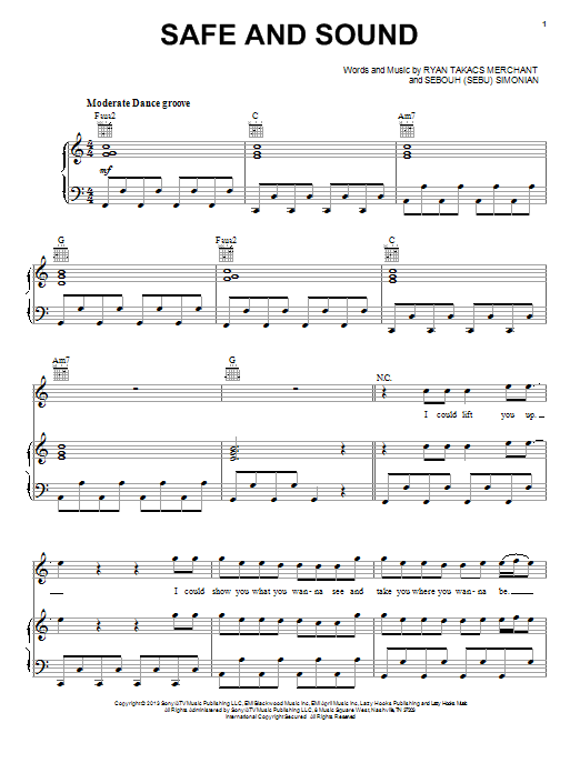 Capital Cities Safe And Sound Sheet Music Notes & Chords for Piano, Vocal & Guitar (Right-Hand Melody) - Download or Print PDF