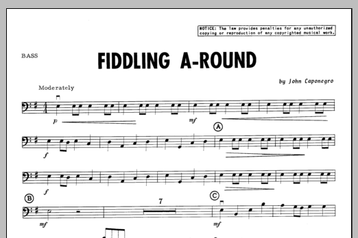 Fiddling A-Round - Bass sheet music