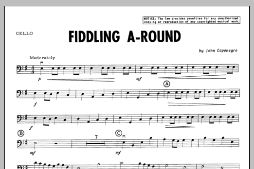 Preview Caponegro Fiddling A-Round - Cello Jazz sheet music, notes and chords for Orchestra, SKU: 322392 Fiddling A-Round - Cello sheet music