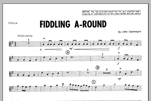 Fiddling A-Round - Viola sheet music