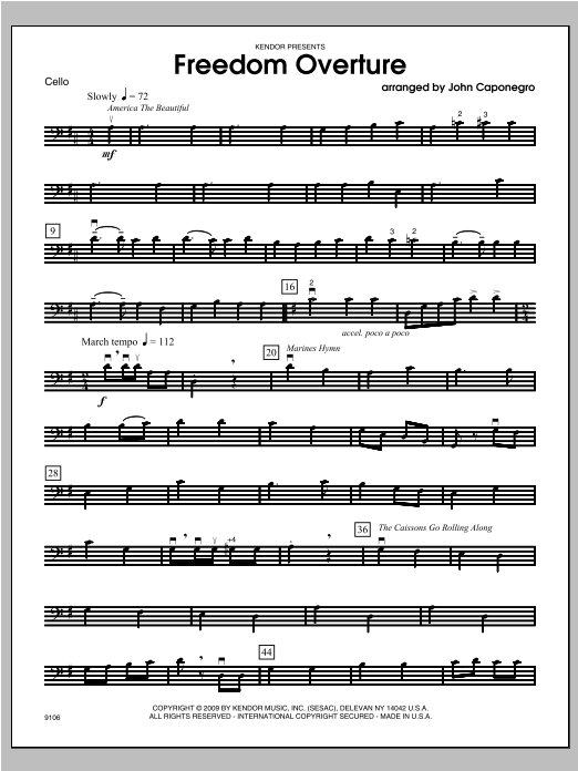 Freedom Overture - Cello sheet music