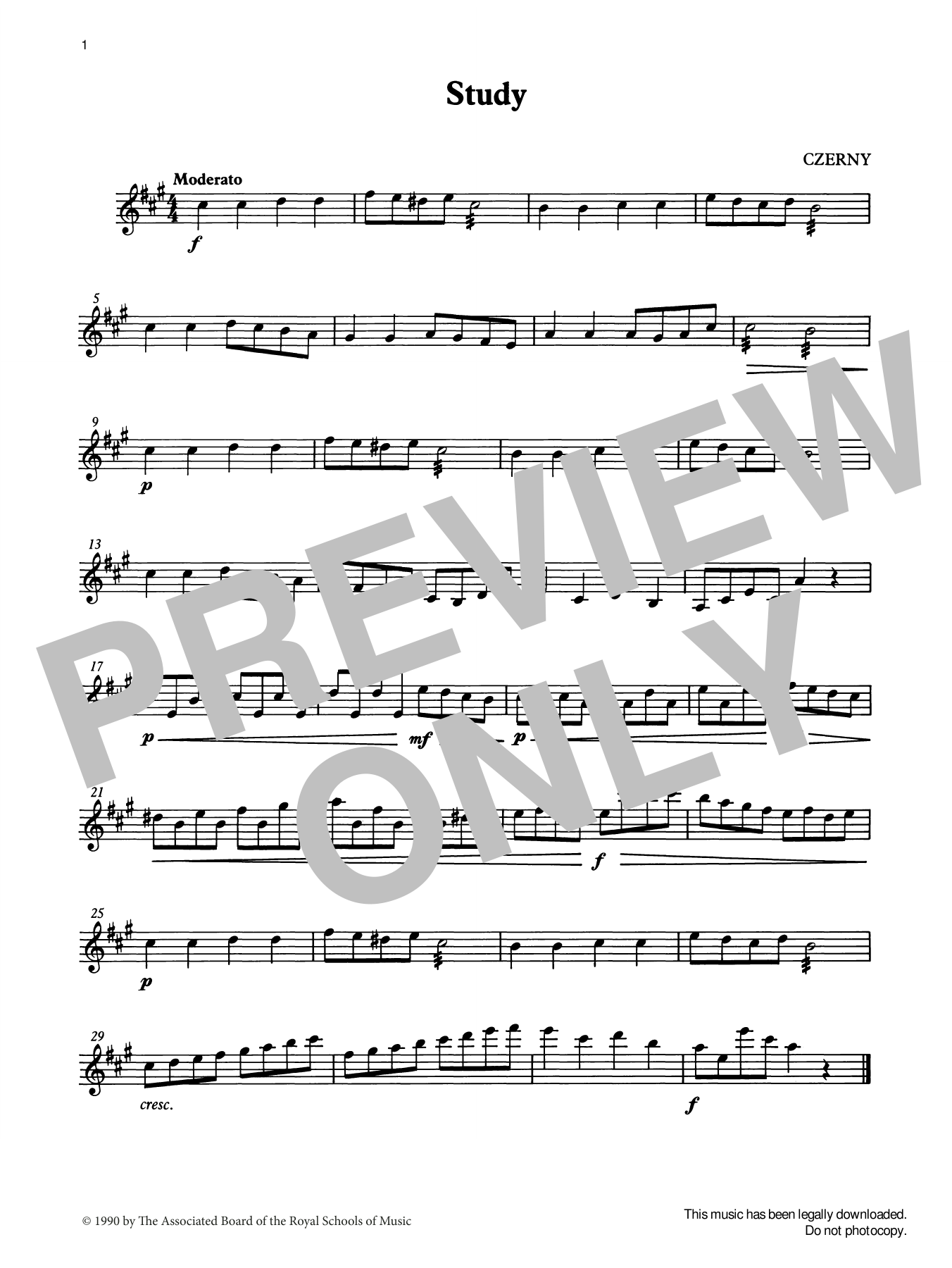 Carl Czerny Study from Graded Music for Tuned Percussion, Book II Sheet Music Notes & Chords for Percussion Solo - Download or Print PDF