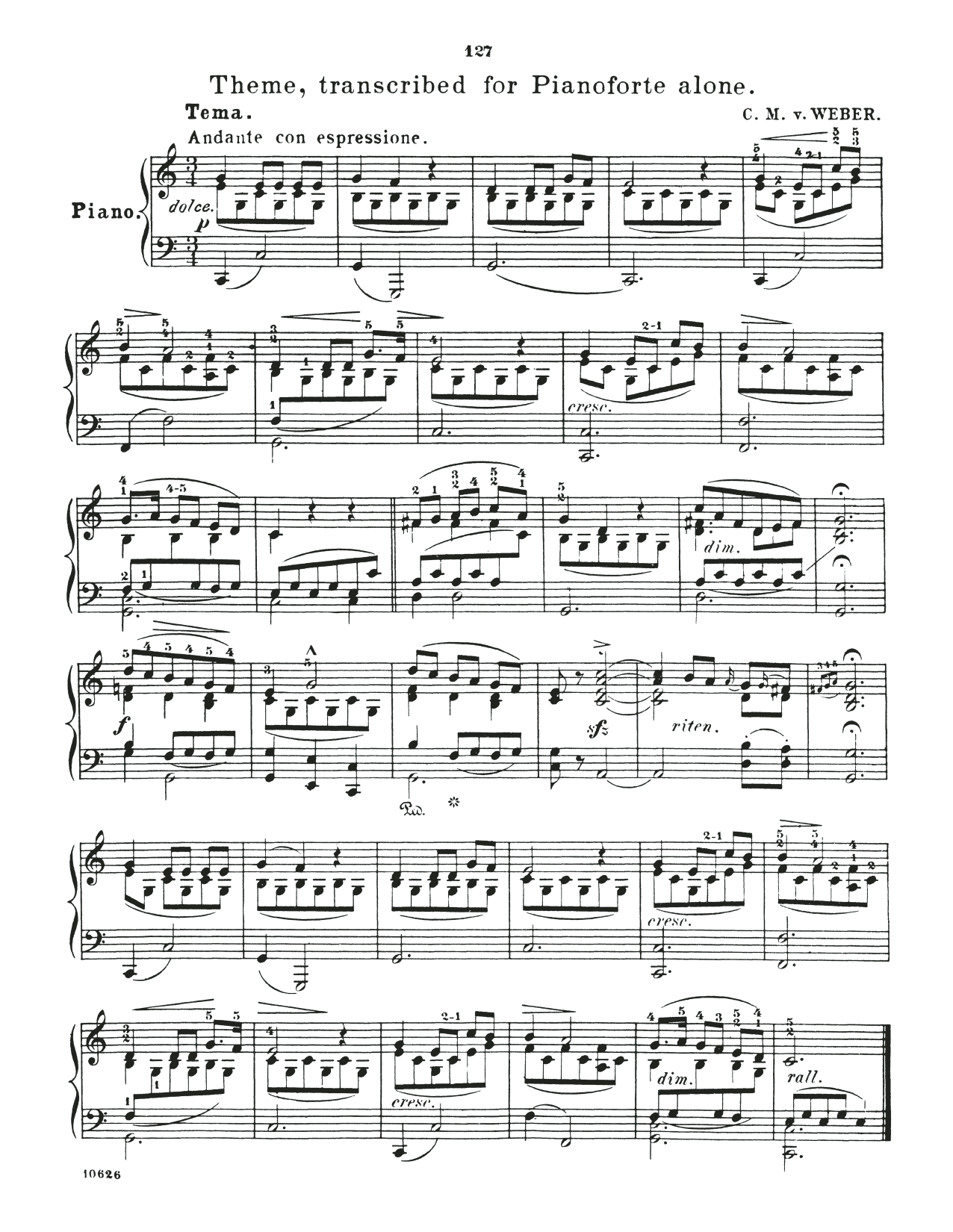Carl Maria von Weber Variations on 