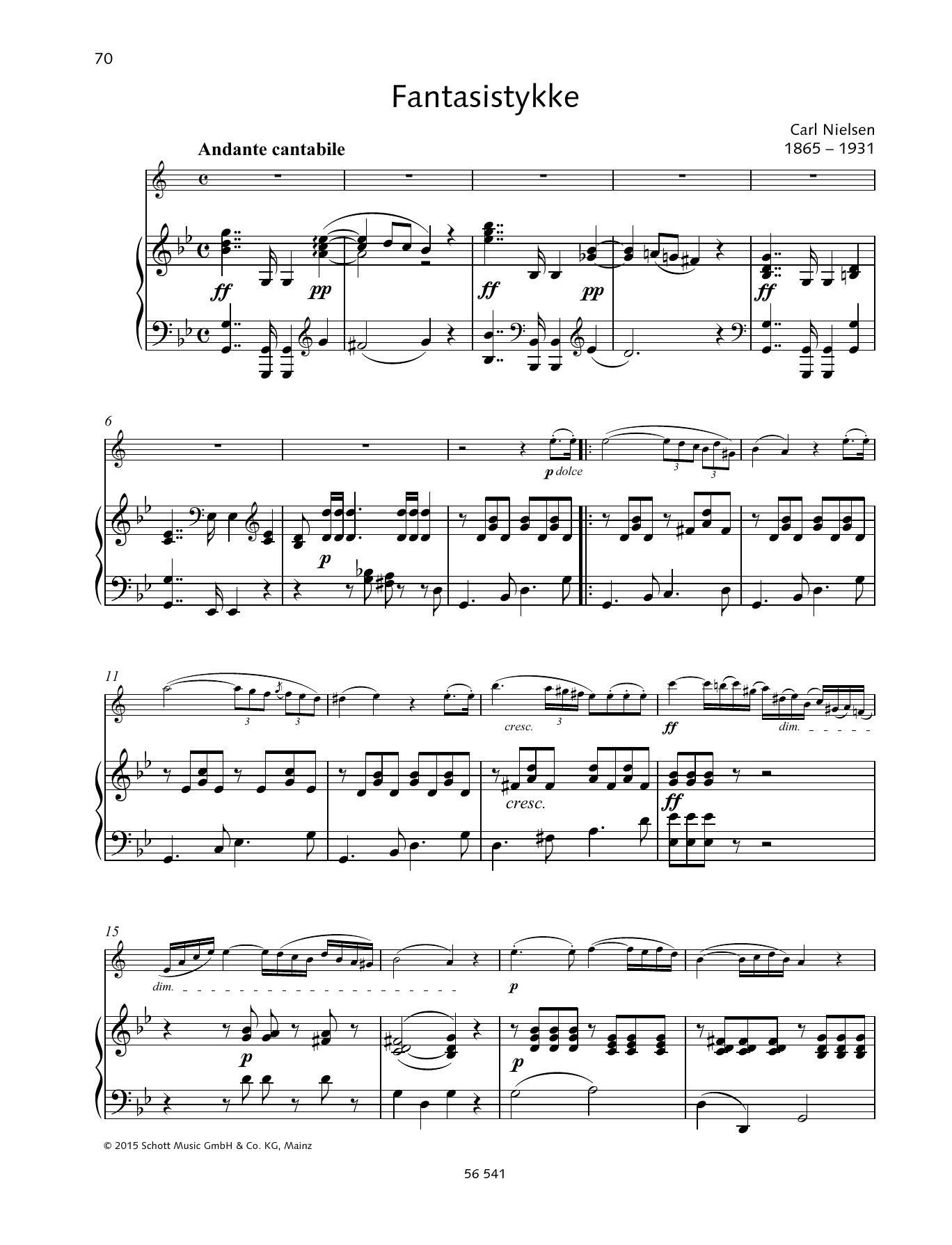 Carl Nielsen Fantasistykke Sheet Music Notes & Chords for Woodwind Solo - Download or Print PDF