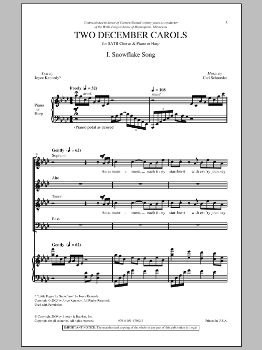 Carl Schroeder Two December Carols Sheet Music Notes & Chords for SATB - Download or Print PDF
