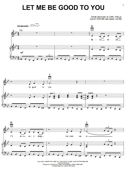 Carla Thomas Let Me Be Good To You Sheet Music Notes & Chords for Piano, Vocal & Guitar (Right-Hand Melody) - Download or Print PDF