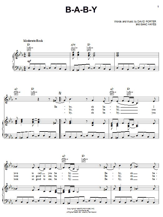 Preview Carla Thomas B-A-B-Y Soul sheet music, notes and chords for Piano, Vocal & Guitar, SKU: 18468 B-A-B-Y sheet music