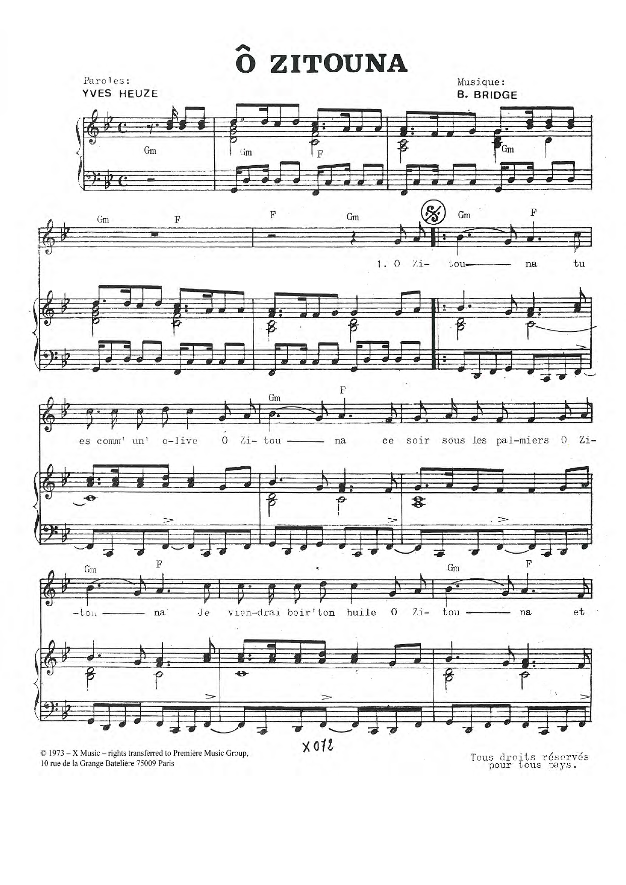 Carlos O Zitouna Sheet Music Notes & Chords for Piano & Vocal - Download or Print PDF