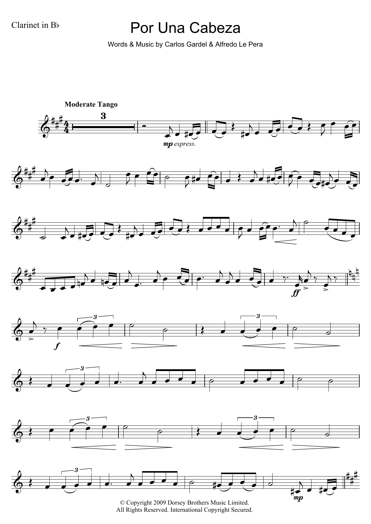 Preview Carlos Gardel Por Una Cabeza Latin sheet music, notes and chords for Trumpet, SKU: 48236 Por Una Cabeza sheet music