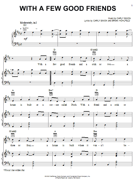 Preview Carly Simon With A Few Good Friends Film and TV sheet music, notes and chords for Piano, Vocal & Guitar (Right-Hand Melody), SKU: 23282 sheet music, piano notes, chords, guitar tabs, score, transpose, transcribe, how to play, guide, download, learn, tutorial, progression, song, artist, awards, billboard, mtv, vh1, tour, single, album, release