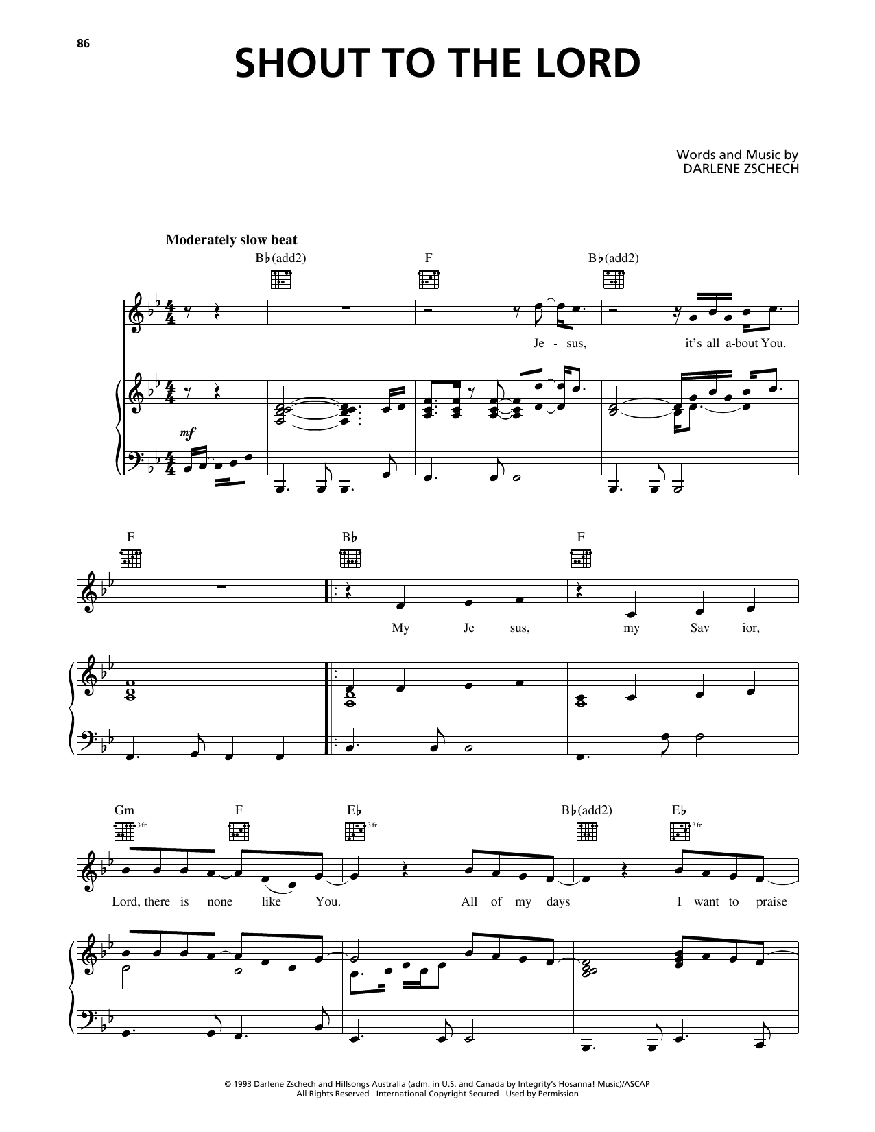 Carman Shout To The Lord Sheet Music Notes & Chords for Piano, Vocal & Guitar Chords (Right-Hand Melody) - Download or Print PDF
