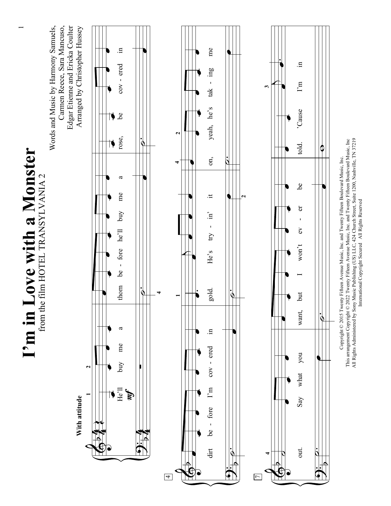 Carmen Reece I'm In Love With A Monster (arr. Christopher Hussey) Sheet Music Notes & Chords for Educational Piano - Download or Print PDF