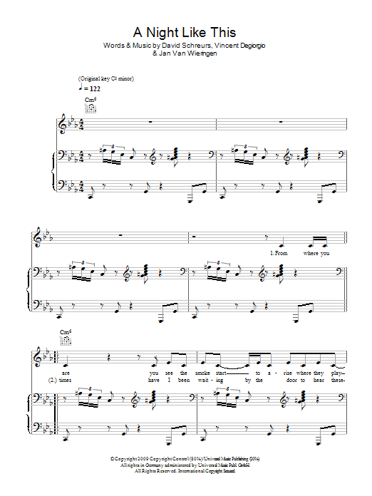 Caro Emerald A Night Like This Sheet Music Notes & Chords for Piano, Vocal & Guitar - Download or Print PDF