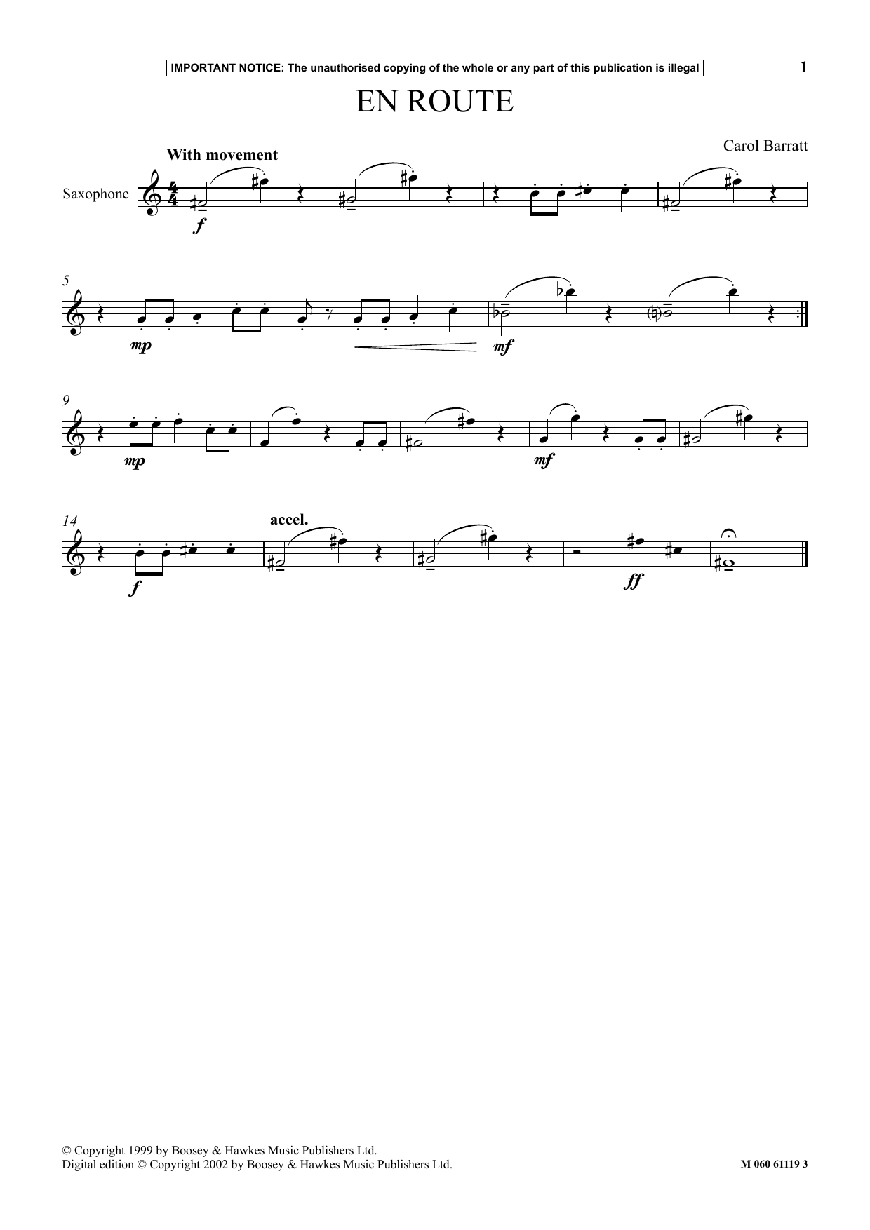 Carol Barratt En Route Sheet Music Notes & Chords for Instrumental Solo - Download or Print PDF