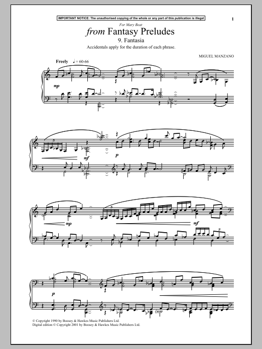 Carol Barratt Fantasy Preludes, 9. Fantasia Sheet Music Notes & Chords for Piano - Download or Print PDF